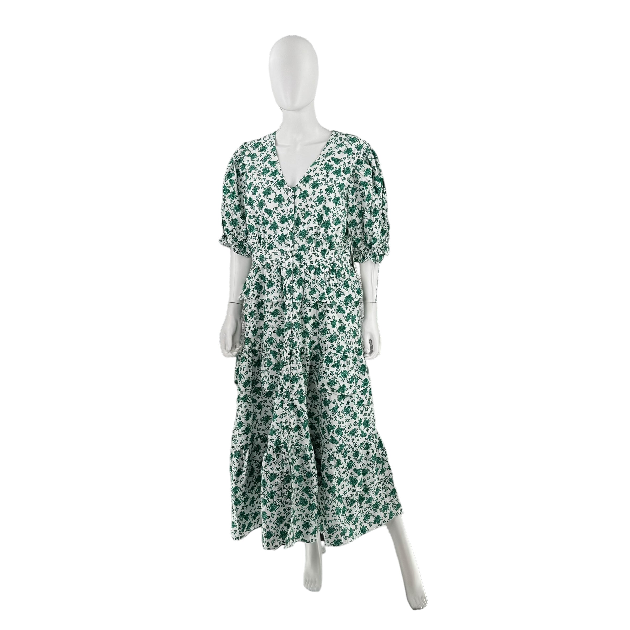 Hyacinth House Green & White Floral Irenea Midi Dress